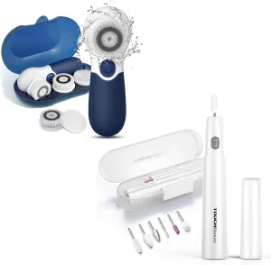 Blue Face Scrubber Set Bundled with Electric Nail Drill Set