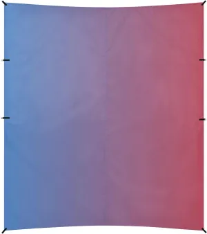 Blue Red Gradient Foldable Beach Tent UPF50  Easy Setup Portable Sun Shelter with Sandbags, Sand Shovel, Poles for Camping, Picnics, Backyard
