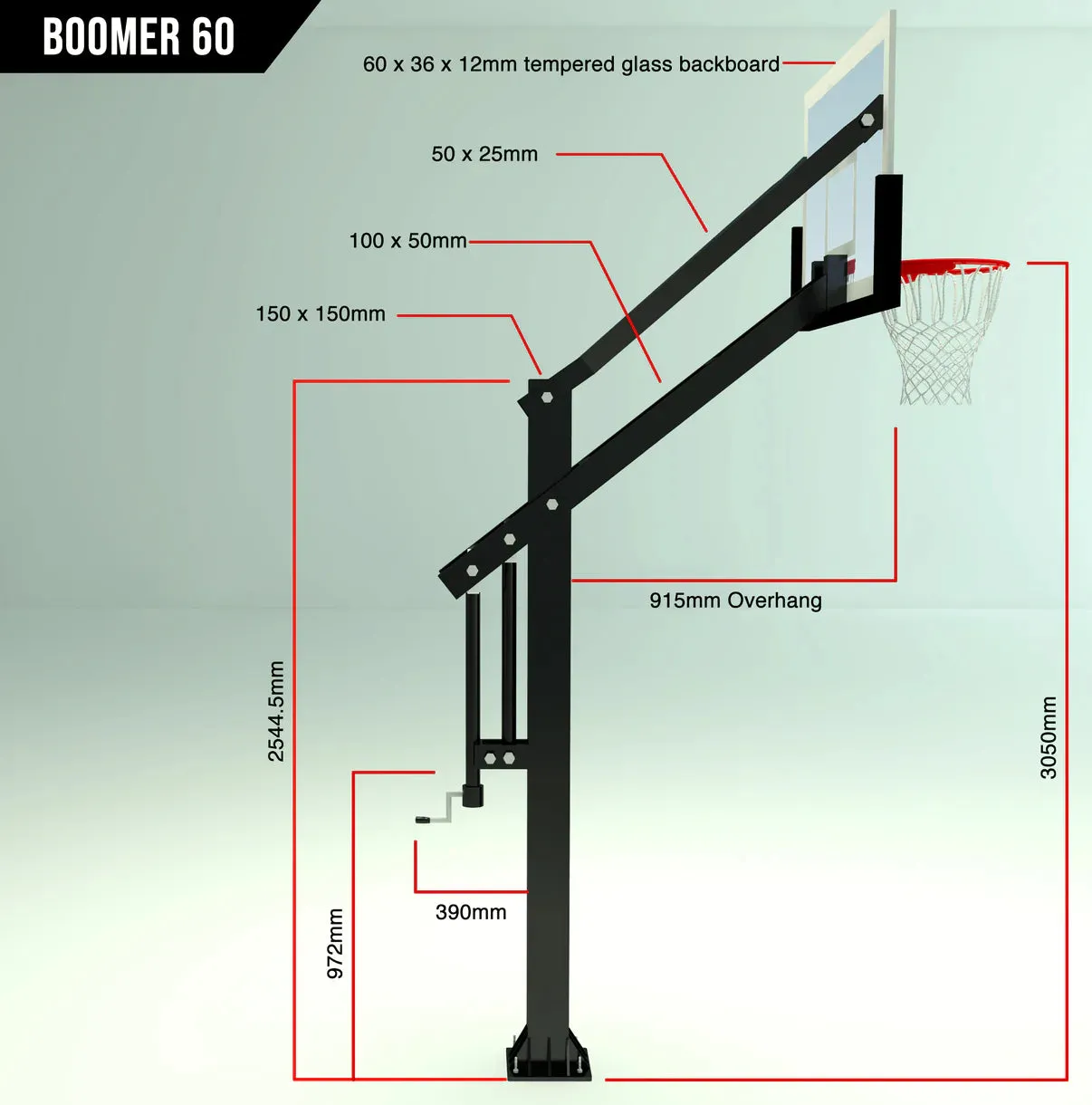 Boomer 60" Glass Inground System