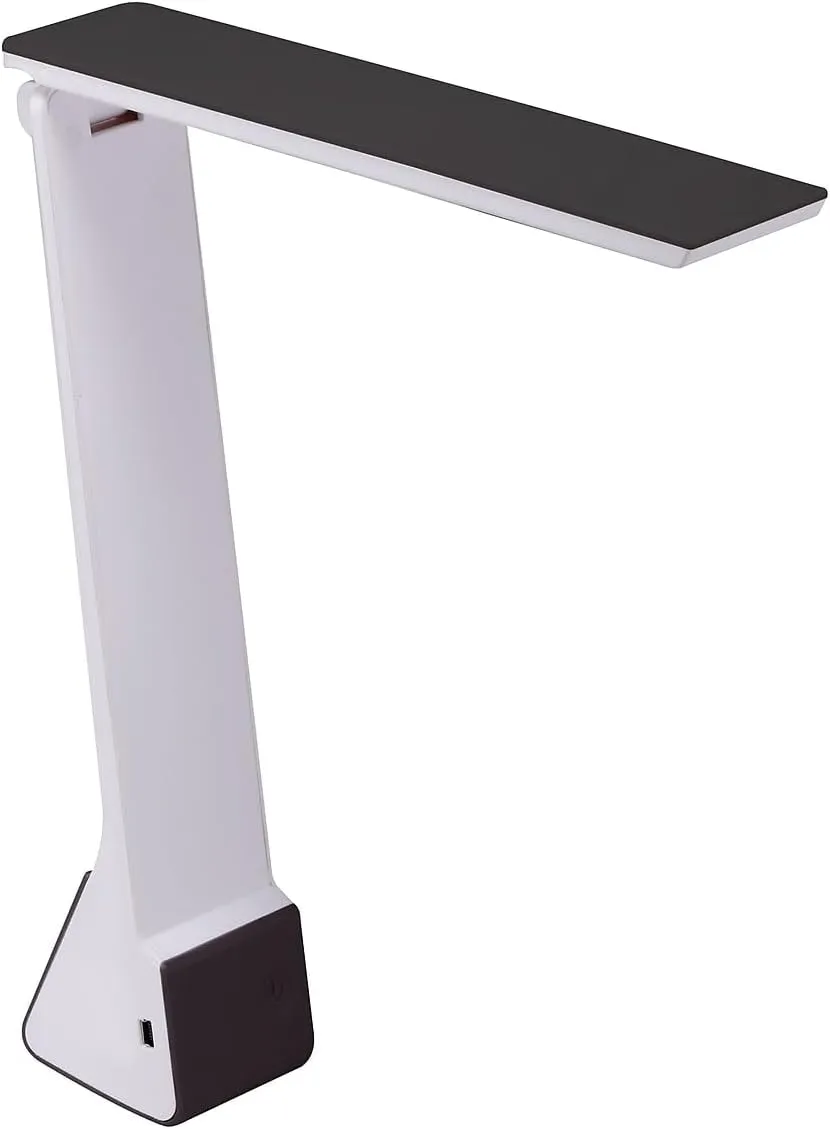 Bostitch Office KT-VLED1810-BLK Powered Rechargeable Battery LED Desk Lamp, 3 Color Temperatures, Flip Open, Black