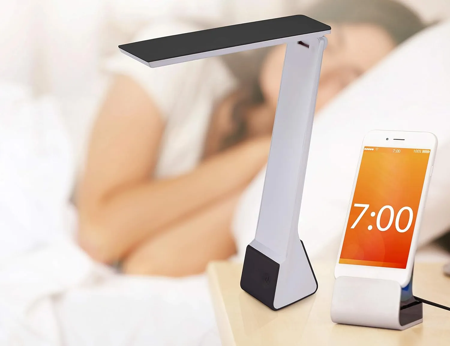 Bostitch Office KT-VLED1810-BLK Powered Rechargeable Battery LED Desk Lamp, 3 Color Temperatures, Flip Open, Black