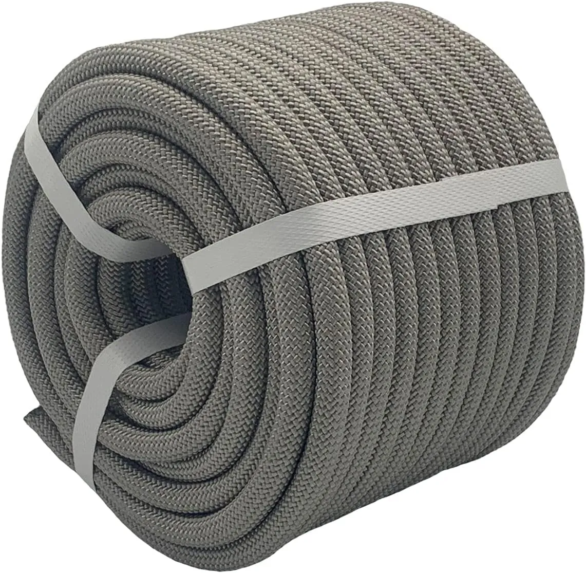 Braided Polyester Arborist Rigging Rope (3/8 inch X 100 feet) High Strength Outdoor Rope for Tree Climbing Hiking Camping Swing, Gray