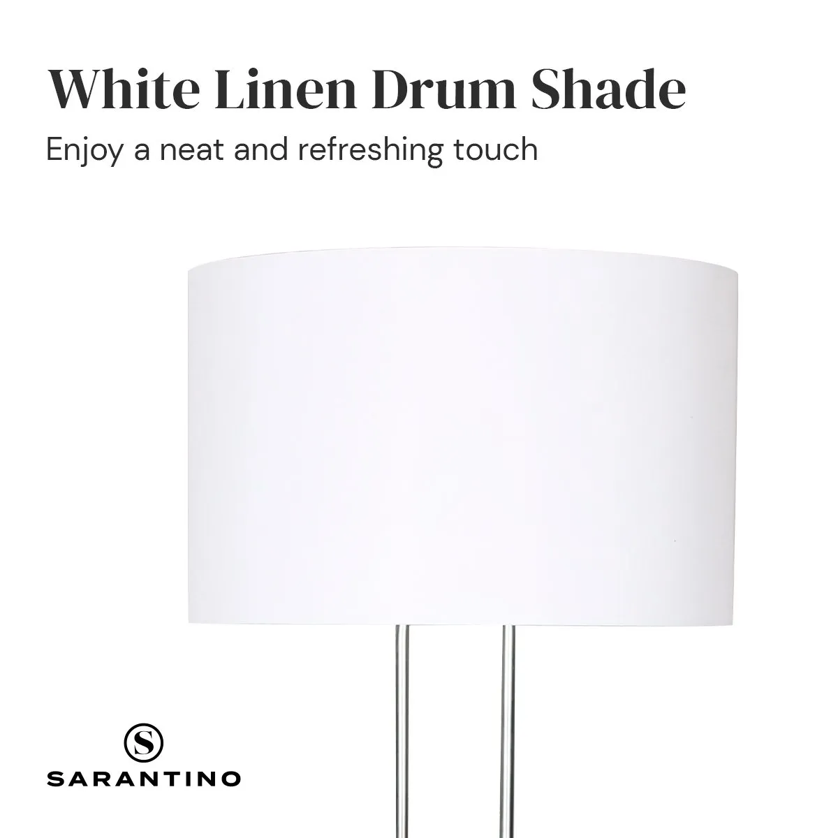 Brushed Nickel Height-Adjustable Metal Floor Lamp