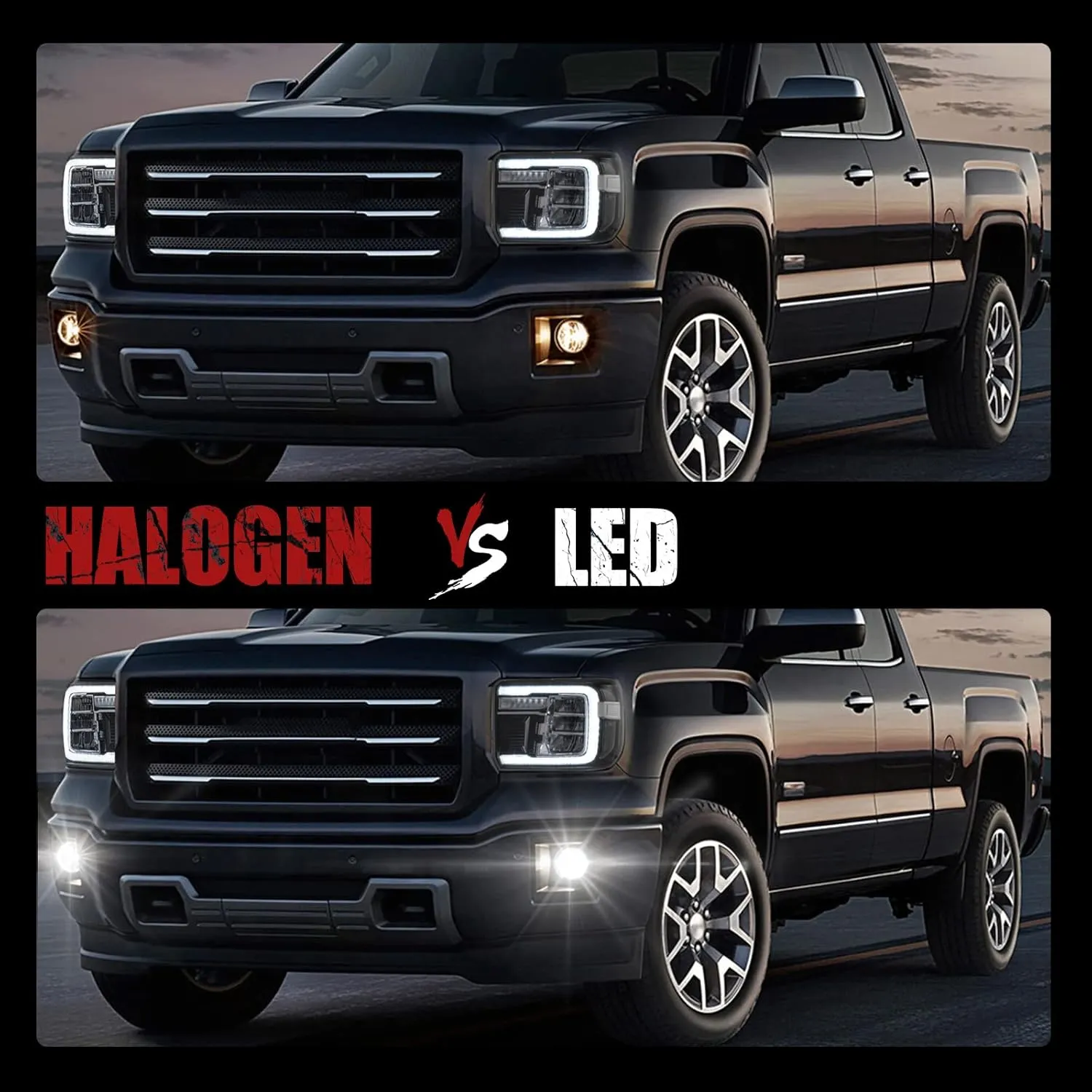 BUNKER INDUST LED Fog Lights for 2014-2015 GMC Sierra 1500,Bumper Driving Fog lamp Kit Fog Light