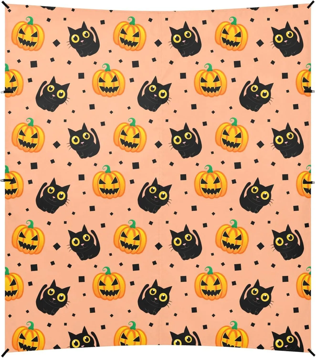 Burbuja Black Cats Pumpkins Beach Canopy Windproof Beach Tent Sun Shade with 4 Sandbags & Sand Shovel, Portable Sun Shelter for Family Camping Picnic