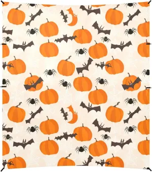 Burbuja Cute Bats Pumpkins Beach Canopy Windproof Beach Tent Sun Shade with 4 Sandbags & Sand Shovel, Portable Sun Shelter for Family Camping Picnic