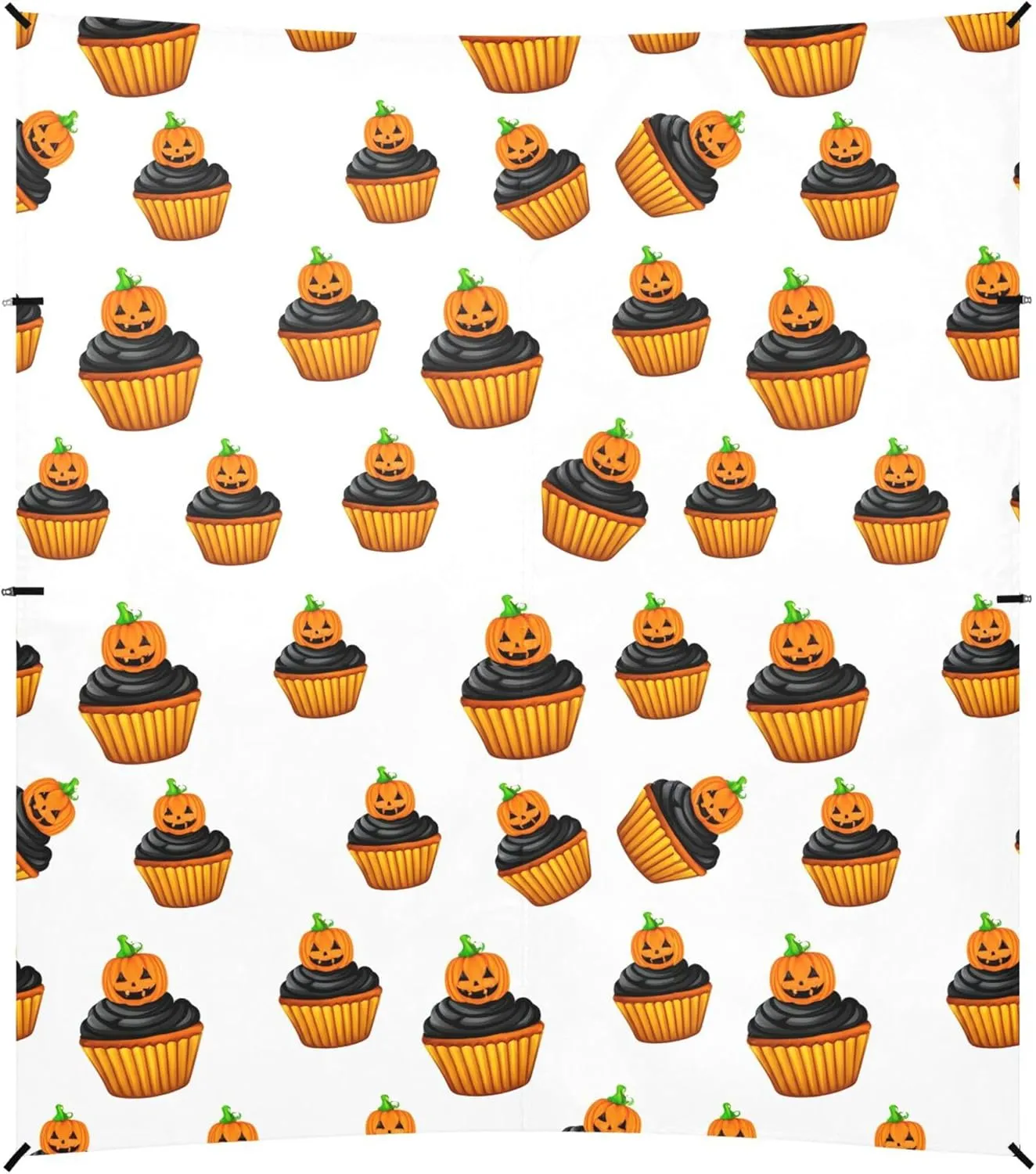 Burbuja Halloween Cupcakes Beach Canopy Windproof Beach Tent Sun Shade with 4 Sandbags & Sand Shovel, Portable Sun Shelter for Family Camping Picnic