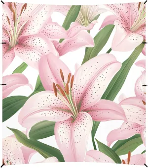 Burbuja Pink Lilies Beach Canopy Windproof Beach Tent Sun Shade with 4 Sandbags & Sand Shovel, Portable Sun Shelter for Family Camping Picnic