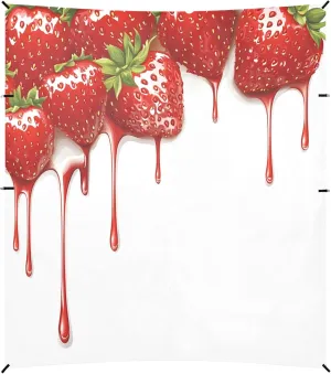 Burbuja Strawberry Jam Dripping Beach Canopy Windproof Beach Tent Sun Shade with 4 Sandbags & Sand Shovel, Portable Sun Shelter for Family Camping Picnic