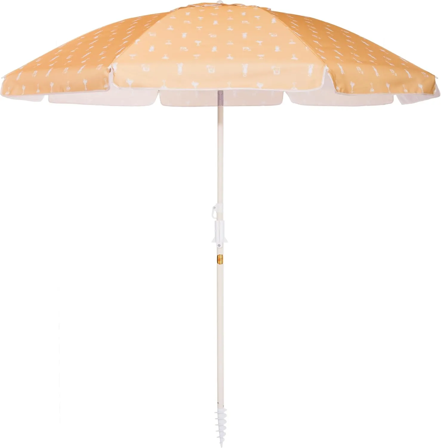 Business & Pleasure Co. Margaritaville Manana Umbrella - 6.5' Beach Umbrella Sand Anchor, 7' Tall Telescopic Aluminum Pole, UPF 50 