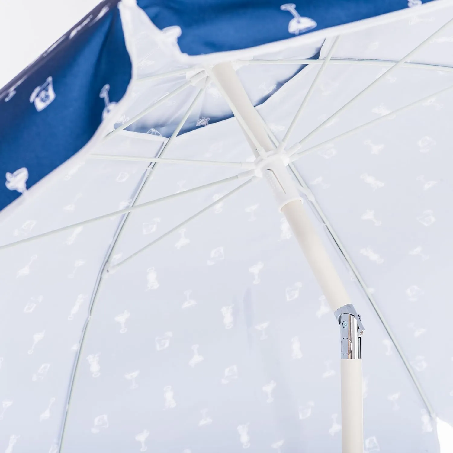 Business & Pleasure Co. Margaritaville Manana Umbrella - 6.5' Beach Umbrella Sand Anchor, 7' Tall Telescopic Aluminum Pole, UPF 50 