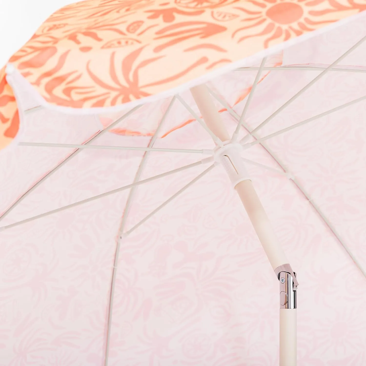 Business & Pleasure Co. Margaritaville Manana Umbrella - 6.5' Beach Umbrella Sand Anchor, 7' Tall Telescopic Aluminum Pole, UPF 50 