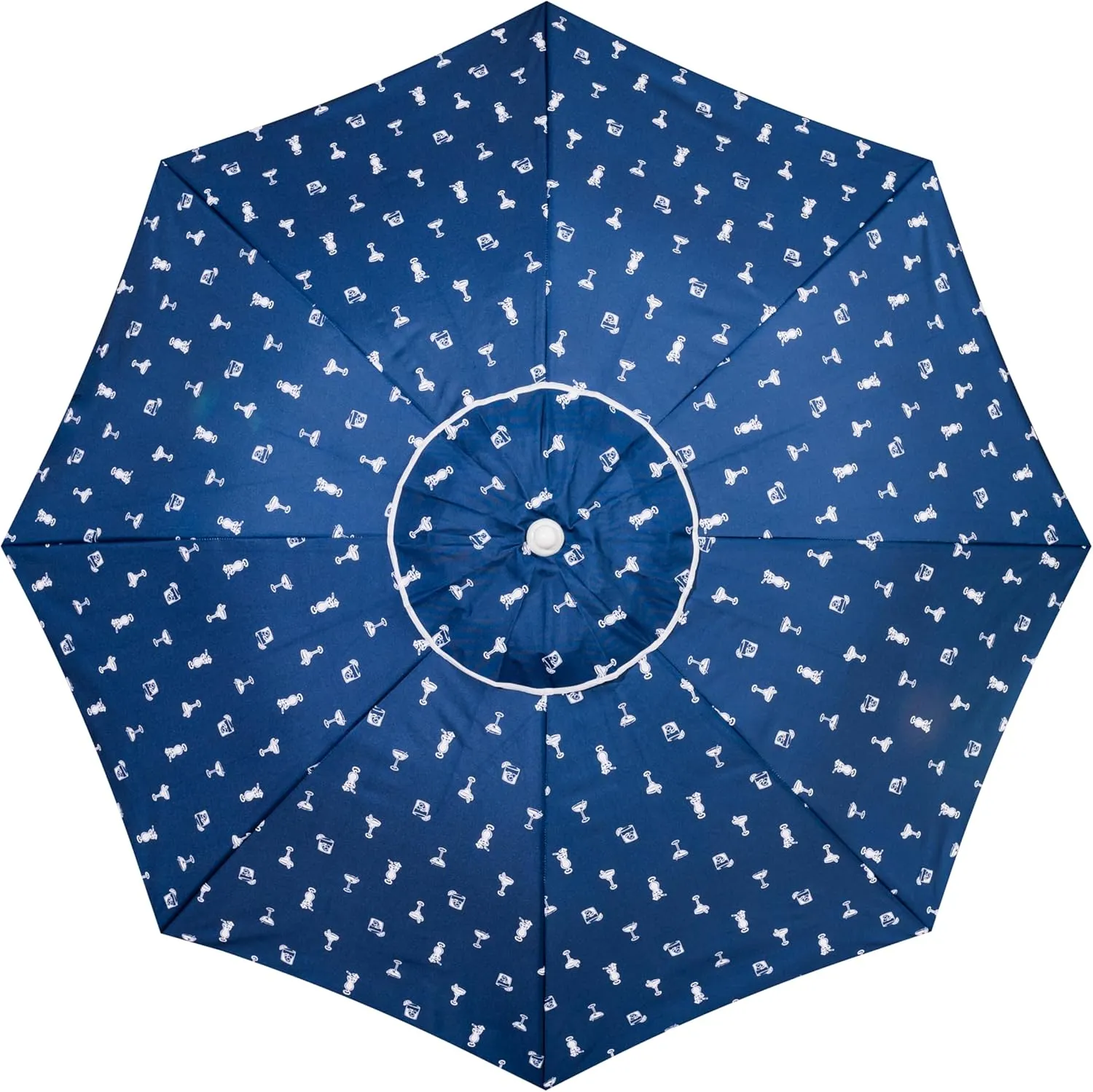 Business & Pleasure Co. Margaritaville Manana Umbrella - 6.5' Beach Umbrella Sand Anchor, 7' Tall Telescopic Aluminum Pole, UPF 50 