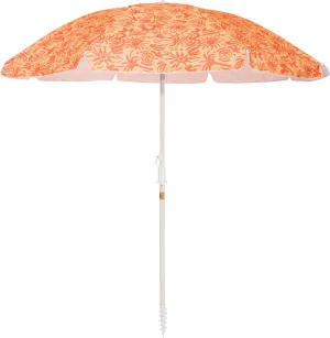 Business & Pleasure Co. Margaritaville Manana Umbrella - 6.5' Beach Umbrella Sand Anchor, 7' Tall Telescopic Aluminum Pole, UPF 50 
