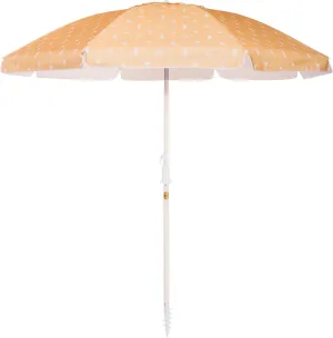 Business & Pleasure Co. Margaritaville Manana Umbrella - 6.5' Beach Umbrella Sand Anchor, 7' Tall Telescopic Aluminum Pole, UPF 50 