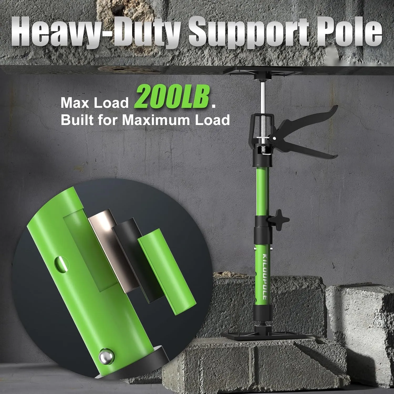 Cabinet Jack Support Pole, 13.8-23.6 Inches Steel Telescopic Quick Support Rod, Third Hand Tool Support System, Drywall Jack, Cargo Bars, 132 LB Capacity, 2-Pack