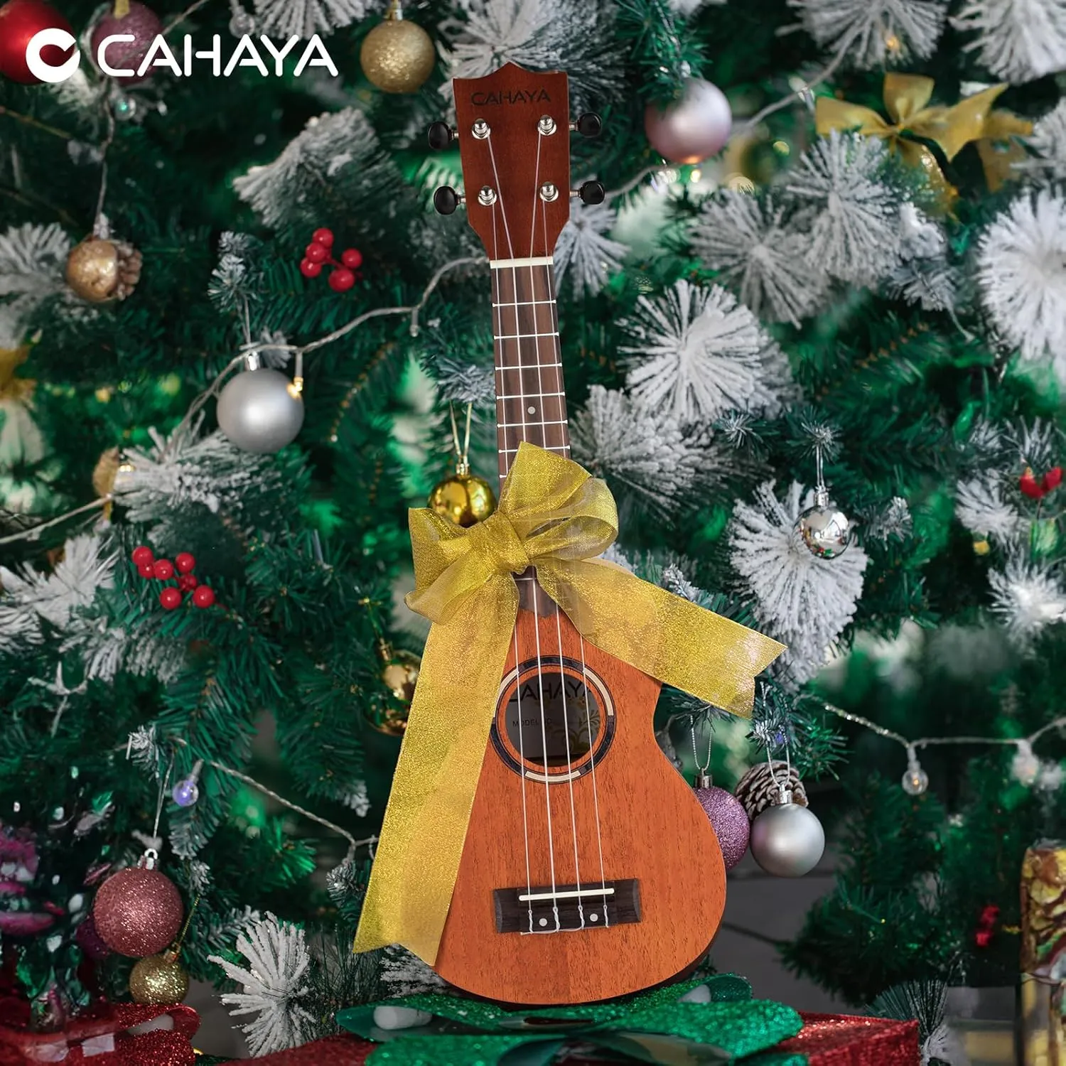 CAHAYA Soprano Ukulele for Beginner: 21 Inch Ukulele Kit Starter with Carrying Bag, Shoulder Strap, Fretboard Stickers, for Both Adults and Kids in Mahogany CY0335