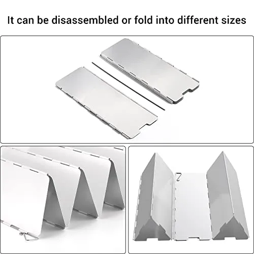 Camp Stove Windscreen,8/10/12 Plates Aluminum Folding Portable Camping Stove