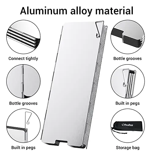 Camp Stove Windscreen,8/10/12 Plates Aluminum Folding Portable Camping Stove