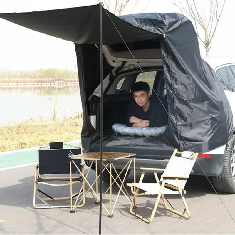 Camper Shade Awning Canopy with Complete Kits for Audi e-tron/Q4 e-tron/Q8 e-tron/Cabriolet/Coupé, Waterproof UV Protection, Easy Set Up, Ultra-Durable Camping Tent,3 Style 3-A Black