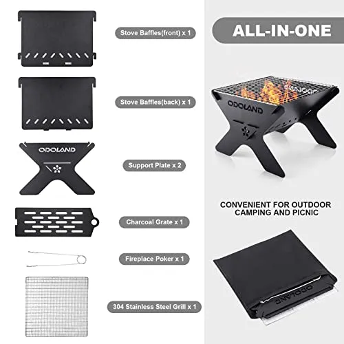Camping Campfire Grill,Portable Folding Charcoal Grills,Backpacking BBQ Grill