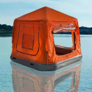 Camping Tent Inflatable Pool Floats Easy Setup Blow Up Tent with Pump for Adults Fishing Raft Boat