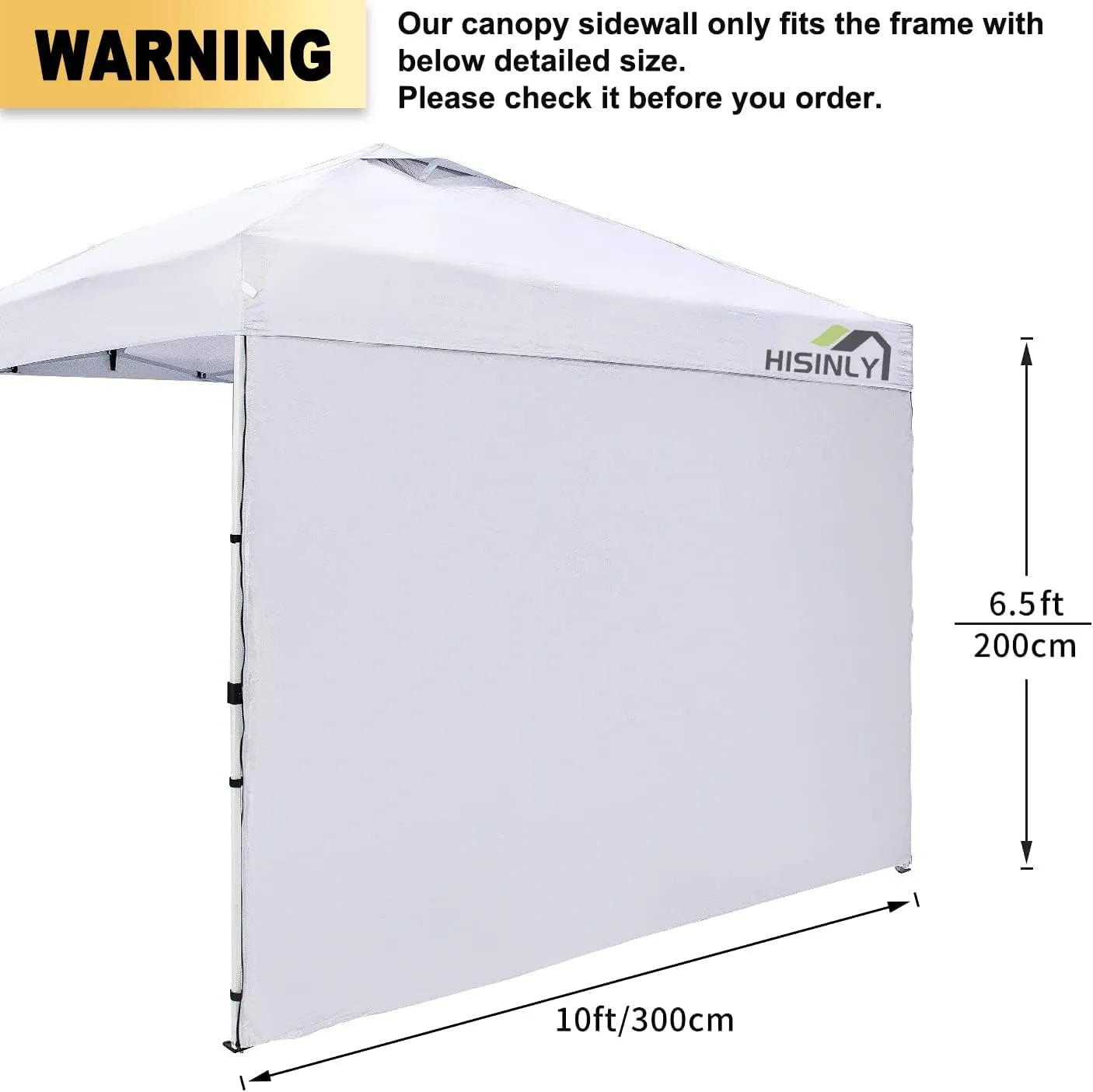 Canopy Sidewalls 10 * 10 ft, 3PCS Sunwalls with 210D Oxford Cloth, UV Protection and Waterproof, Suits Pop-up Tent/Instant Canopy/Commercial Canopy, White (Sidewall Only)