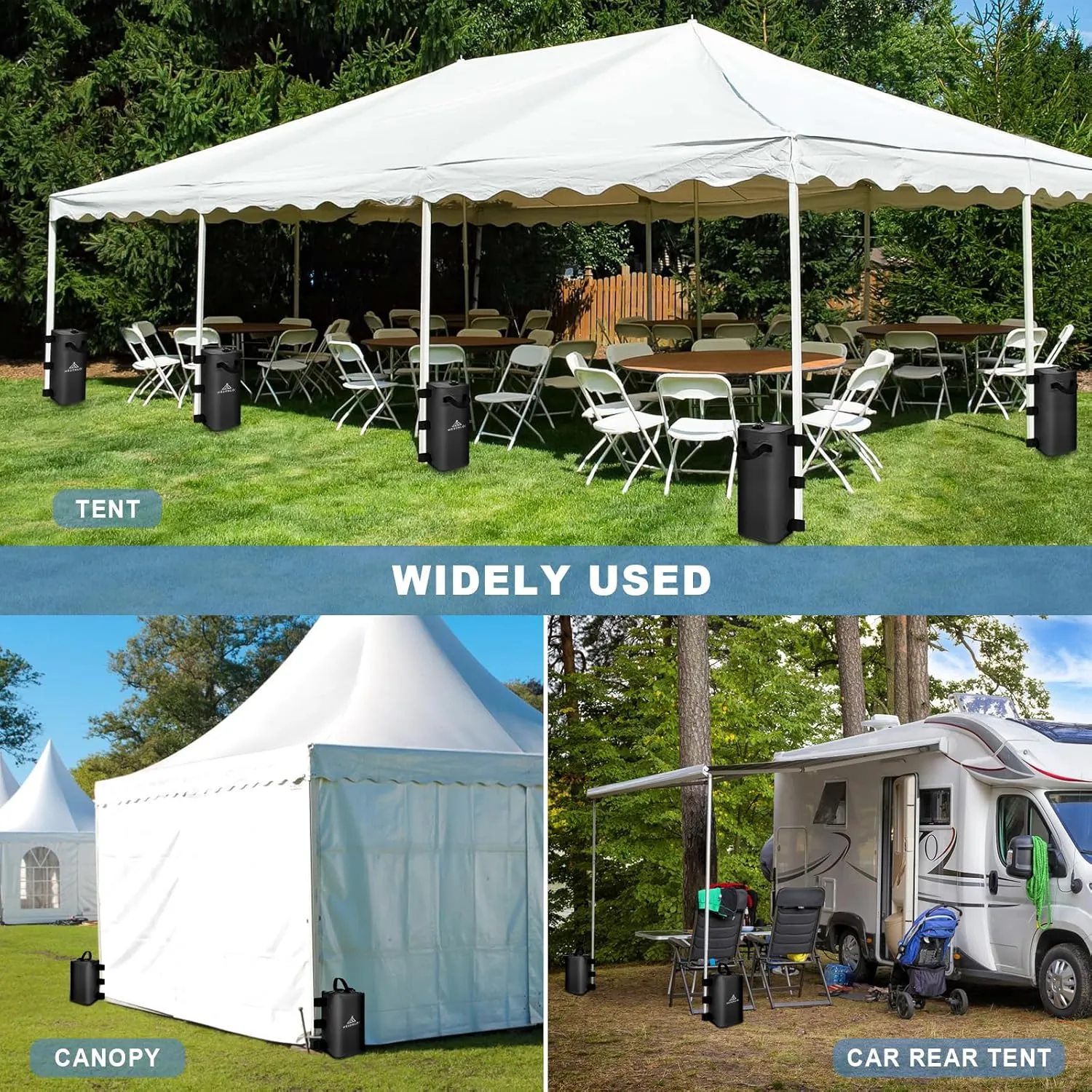 Canopy Water Weights Bag Set of 4, 220 LBS Gazebos Tent Water Weights Set, 4 Leg Weights for Gazebo, Pop-Up Canopy, Canopies, Tent (Black 25L)