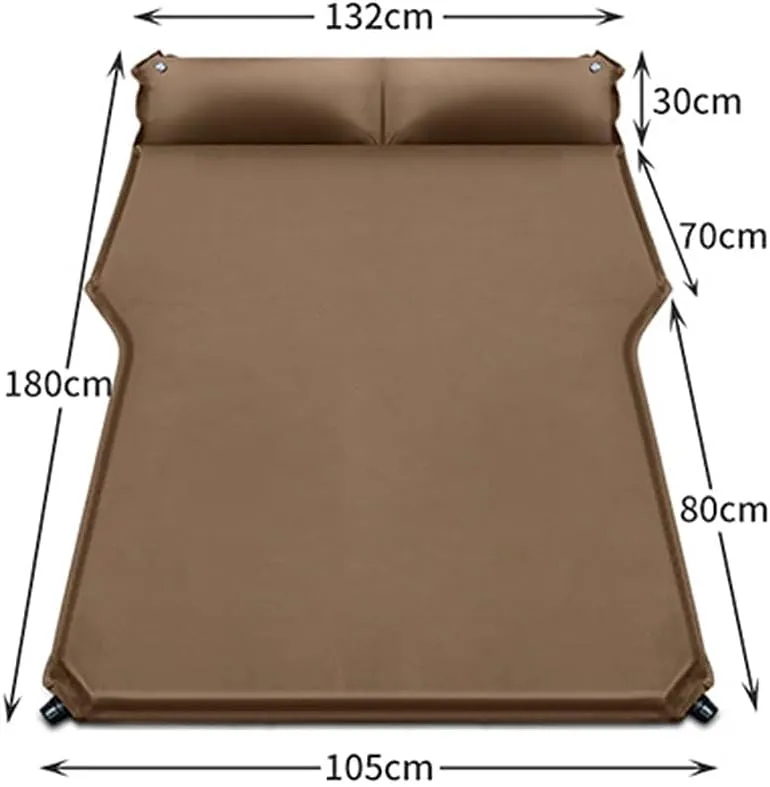 Car Inflatable Mattress for Hyundai Tucson Hybrid 2022-2024 Portable Air Sleeping Bed with Pillow Camping Travel Cot Inflatable Trunk Sleeping Pad,Brown
