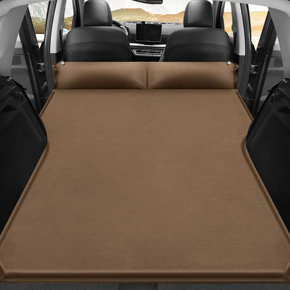 Car Inflatable Mattress for Hyundai Tucson Hybrid 2022-2024 Portable Air Sleeping Bed with Pillow Camping Travel Cot Inflatable Trunk Sleeping Pad,Brown