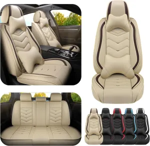Car Seat Covers for Genesis GV80 2021-2025, Premium Nappa Leather Car Seat Cover, Stylish Sport Seat Covers， Automobile Seat Cover Sets.(Luxury 5 Seats/Beige)
