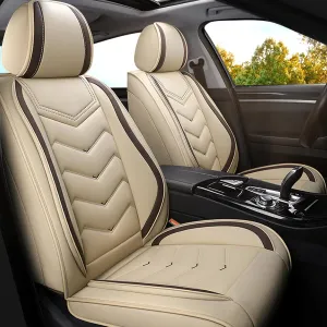 Car Seat Covers for Honda Accord 2000-2025, Premium Nappa Leather Car Seat Cover, Stylish Sport Seat Covers， Automobile Seat Cover Sets.(Standard 2 Seats/Beige)