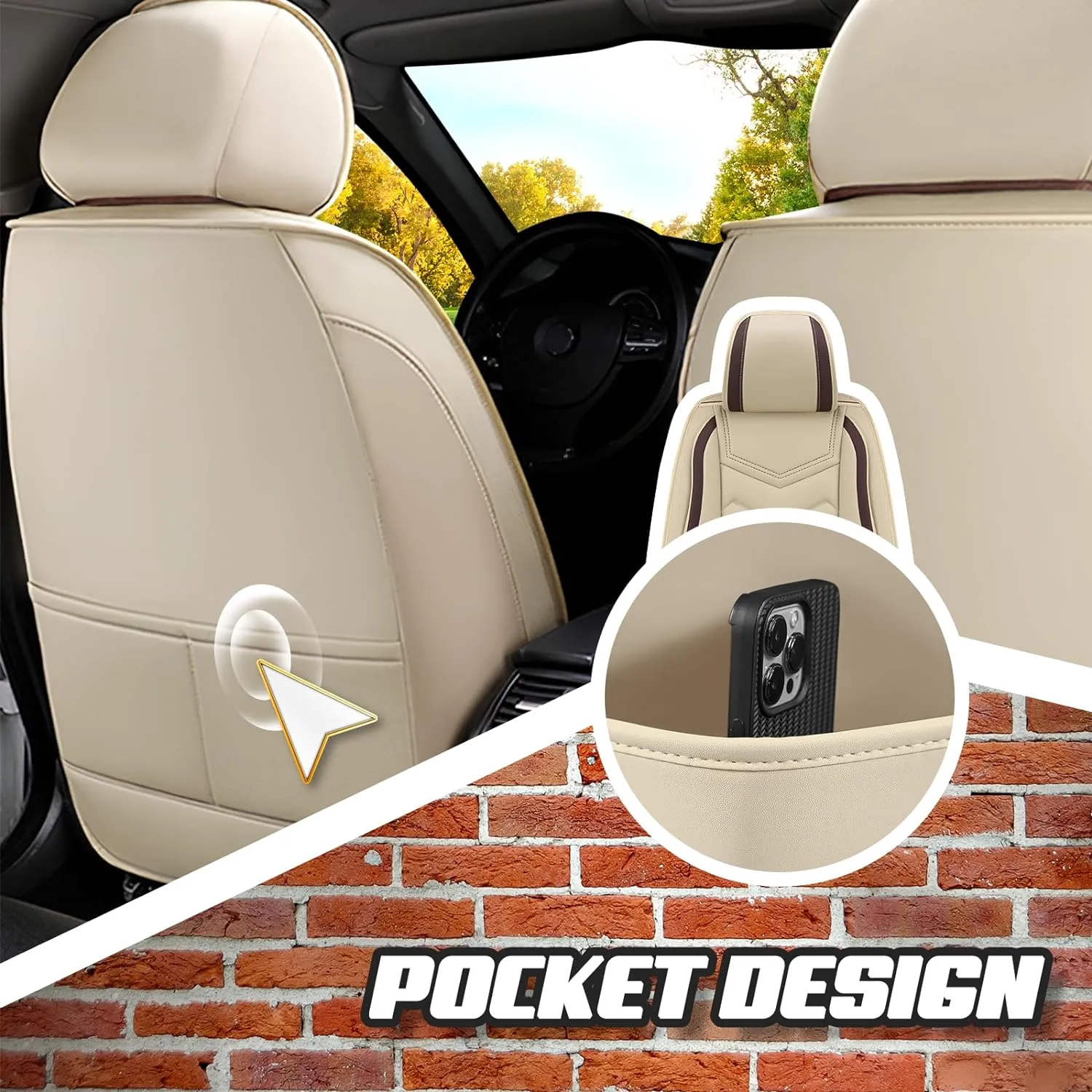 Car Seat Covers for Lexus RX 350 2007-2025, Premium Nappa Leather Car Seat Cover, Stylish Sport Seat Covers， Automobile Seat Cover Sets.(Luxury 5 Seats/Beige)