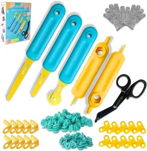 Cardboard Cutting Tools for Kids with Tool Box, 149 PCS Cardboard Construction Kit for Family & Team Activities, Creative STEM Educational Toys Gift for Boys and Girls Aged 5 