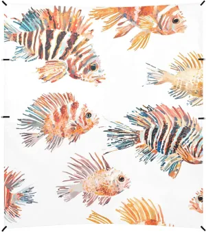 Cartoon Lionfish Foldable Beach Canopy UPF50 Easy Setup Large Sun Shelter with Carrying Bag for Family Trips, Picnics & Camping
