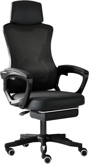 Chair, Breathable Office Chair Fabric Mesh Office Chair with Armrests and Footrest Adjustable Ergonomic Office Chair