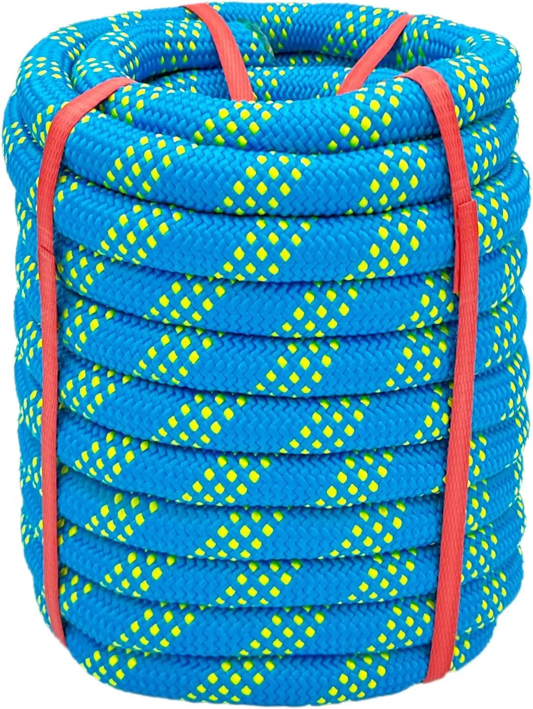 Climbing Rope 3/4 in x 50 Ft Blue Bull Rope Polyester Braided Arborist Rope 48 Strands Climbing Rope for Adults for Tree Pulling,Nautical Rigging Rope Rope Swing for Tree