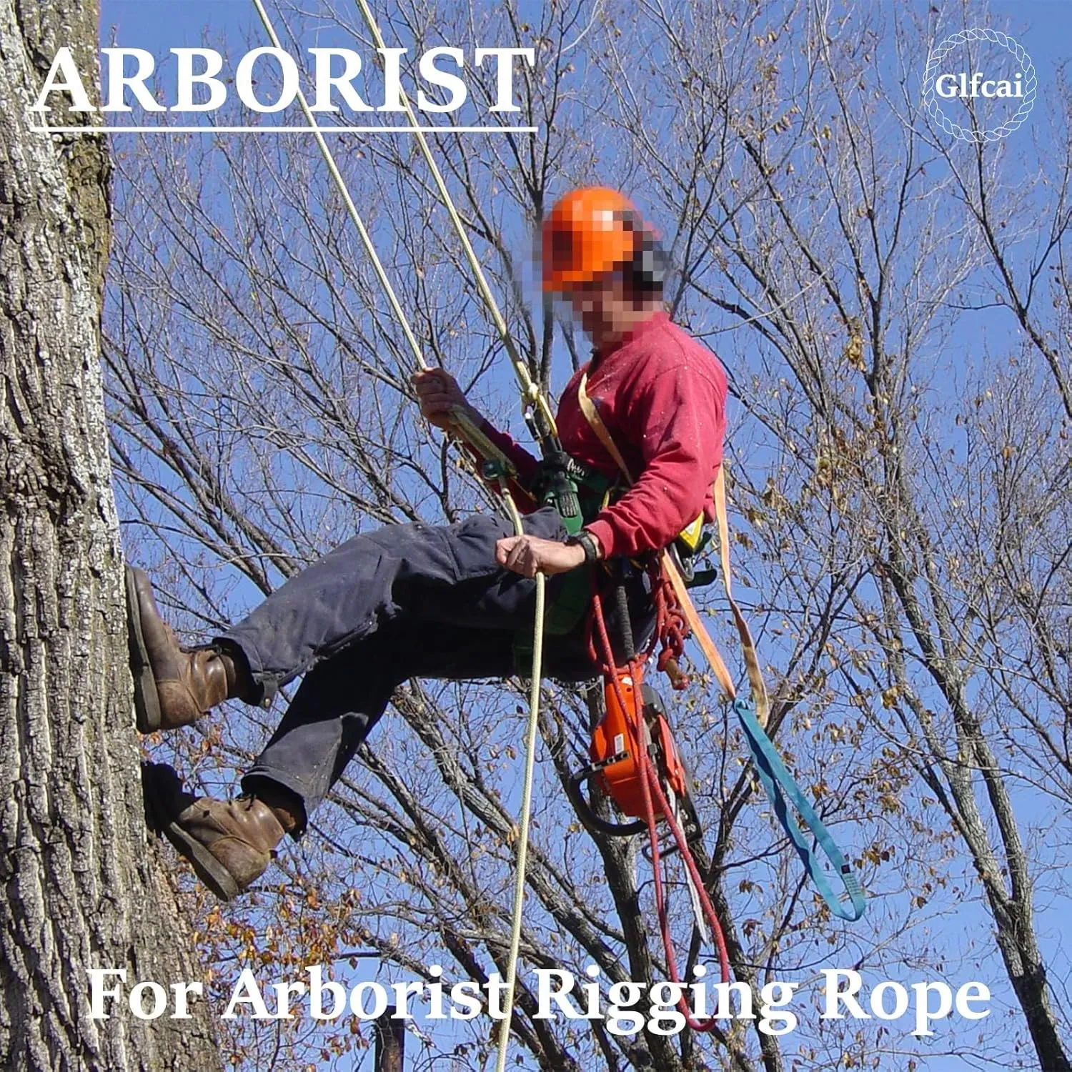 Climbing Rope 3/4 in x 50 Ft Blue Bull Rope Polyester Braided Arborist Rope 48 Strands Climbing Rope for Adults for Tree Pulling,Nautical Rigging Rope Rope Swing for Tree