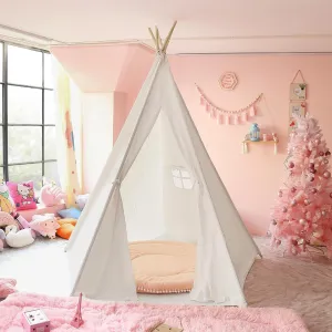 CO-Z Larger 85" H Kids Teepee Play Tent, Tall Foldable Outdoor, 2.1m Large Indoor Canvas Teepee Tent for Adults, 5 Sides Party Picnic Wedding Tent with Storage Bag
