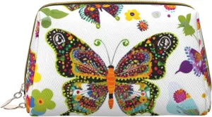Colorful Butterflies Toiletry Pouch, Travel-Friendly Makeup Organizer For Makeup Brushes, Lipsticks