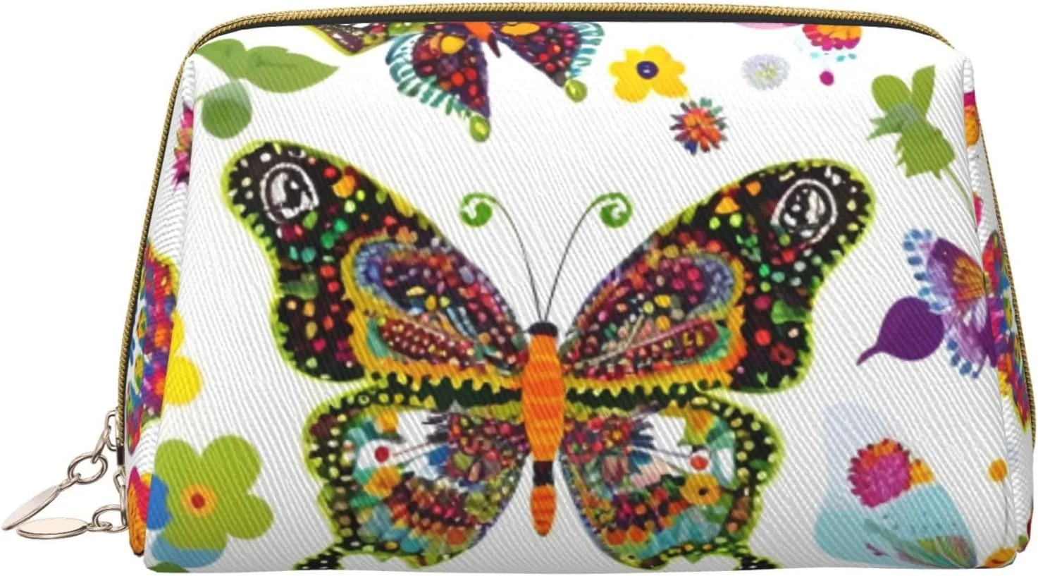 Colorful Butterflies Toiletry Pouch, Travel-Friendly Makeup Organizer For Makeup Brushes, Lipsticks