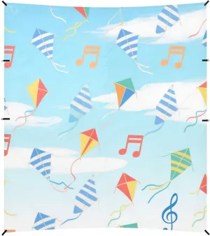Colorful Kite Note Flying Foldable Beach Tent UPF50 Waterproof Shade Sun Shelter with Sandbags and Shovel for Family Travel