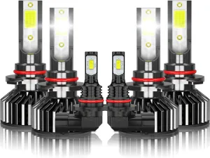 Compatible for 2003 2004 2005 2006 GMC Sierra 1500 Lights 2500HD 3500, Combo High Beam Low Beam Fog Light Bulbs Kit, Pack of 6