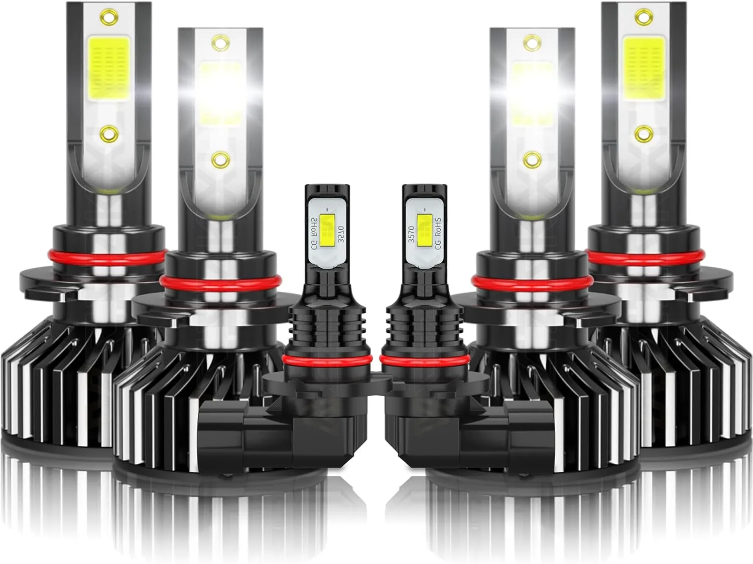 Compatible for 2003 2004 2005 2006 GMC Sierra 1500 Lights 2500HD 3500, Combo High Beam Low Beam Fog Light Bulbs Kit, Pack of 6