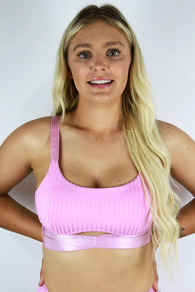 Crystal Strappy Bralette – Rose Quartz
