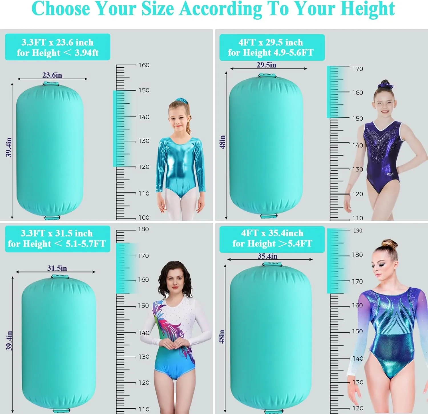 CZGBRO Air Roller Gymnastics Barrel Inflatable Tumbling Roller Air Mat Octagon Mat with Electric Pump for Backhandspring Training Cheerleading Home Use