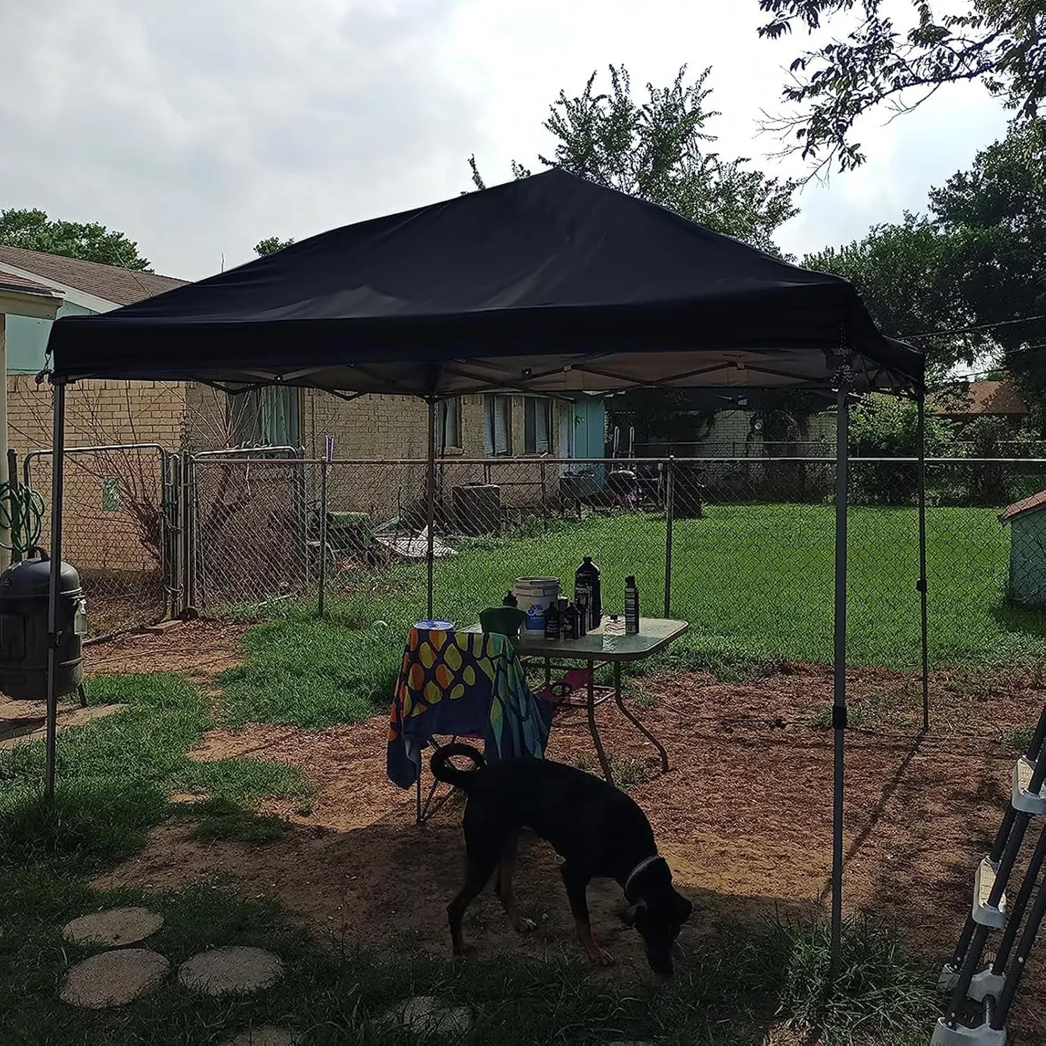 D&ONEHOS 10x10 Canopy Replacement Top, Waterproof Sunshade Canopy Tent Top Roof Cover for Outdoor Garden Patio Pavilion Sunshade with Silver Coated (Top Only,118.5“x118.5”,Black)