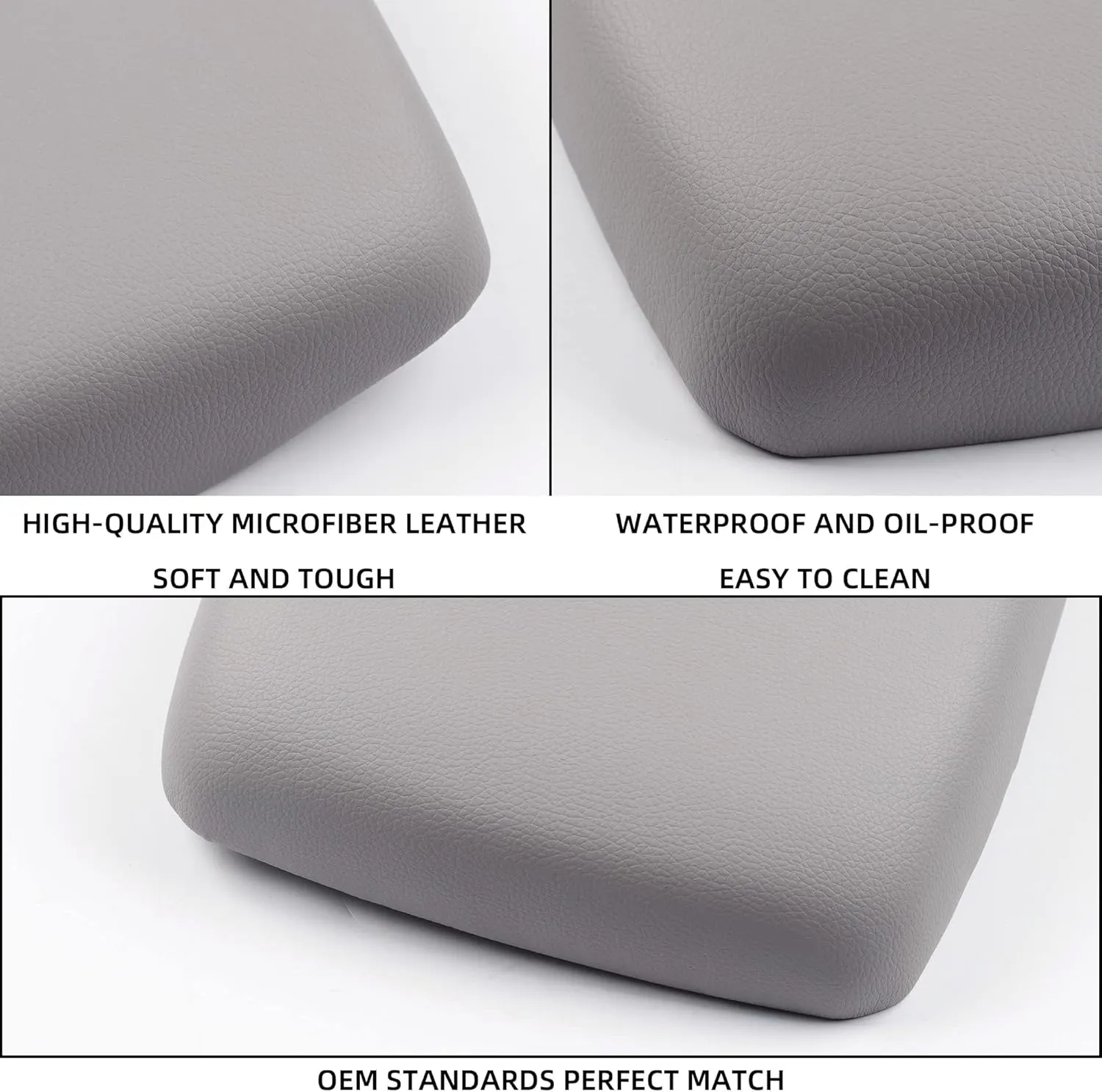 Dasbecan Center Console Armrest Cover Lid kit Compatible with 2008 2009 2010 2011 2012 2013 Toyota Highlander Gray