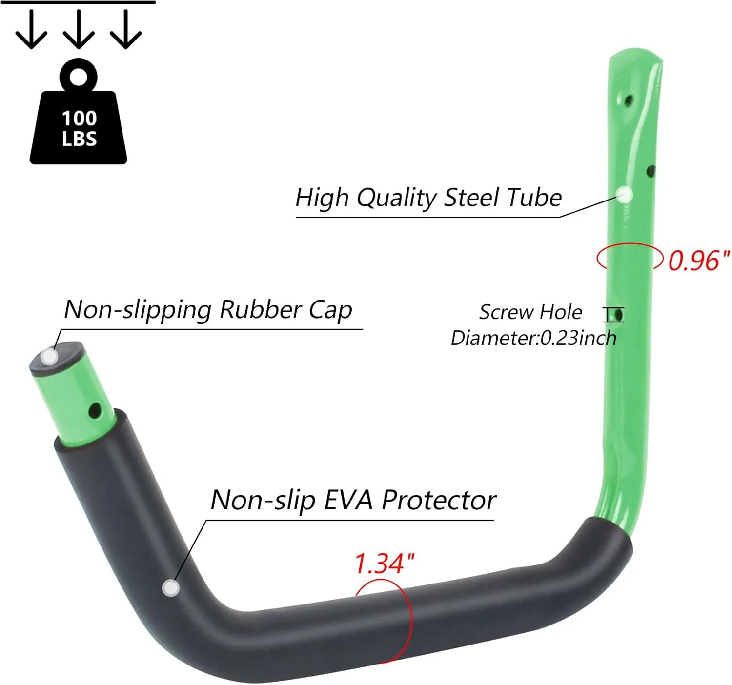 DEDU Kayak Storage Rack, Kayak Wall Mount Hangers 4 Pack, Paddle Board Holder Wall Mount Kayak Storage Hooks 15 Inch with Lashing Straps for Hanging Canoe Surfboard Snowboard Ladders Bikes