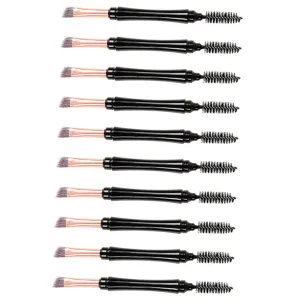 Didiseaon Professional Makeup Tools 10-piece Eyebrow Brush Set Dual Tip Makeup Brushes Portable for Family Travel Business Trips